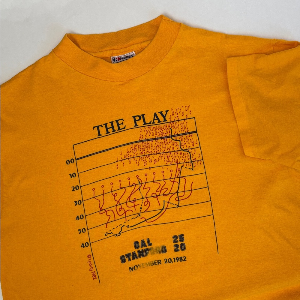 Vintage CAL Stanford The‎ Play 1982 Big Game Band Hanes Beefy T-Shirt Mens Large